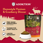 Homestyle Venison & Cranberry Air - Dried Dog Food 910g - Addiction Singapore