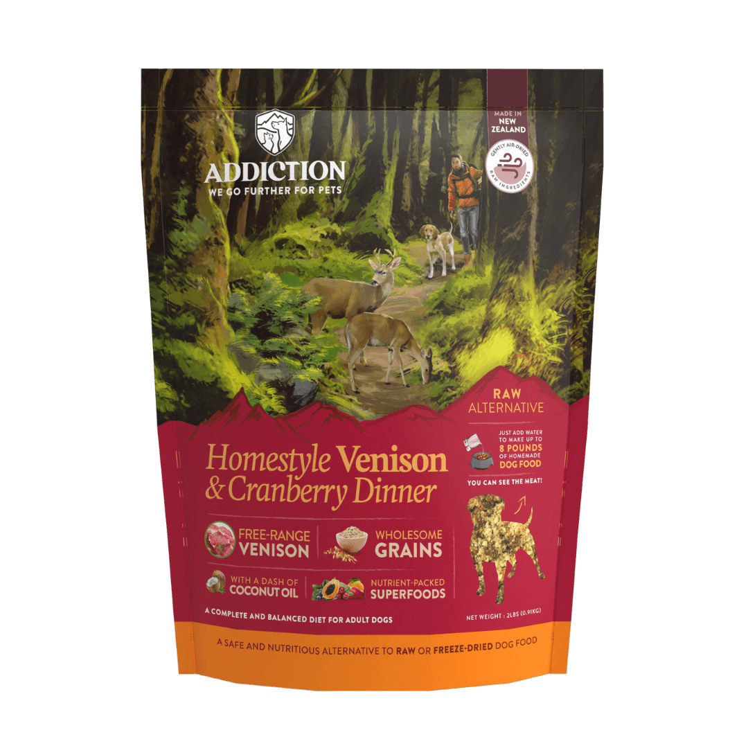 Homestyle Venison & Cranberry Air - Dried Dog Food 910g - Addiction Singapore
