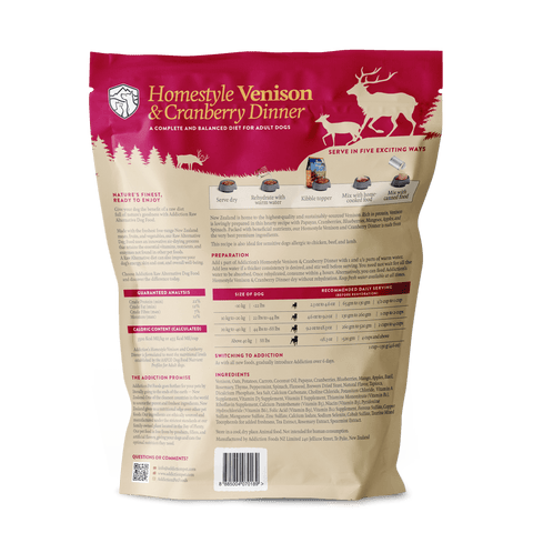 Homestyle Venison & Cranberry Dinner Raw Alternative Dog Food