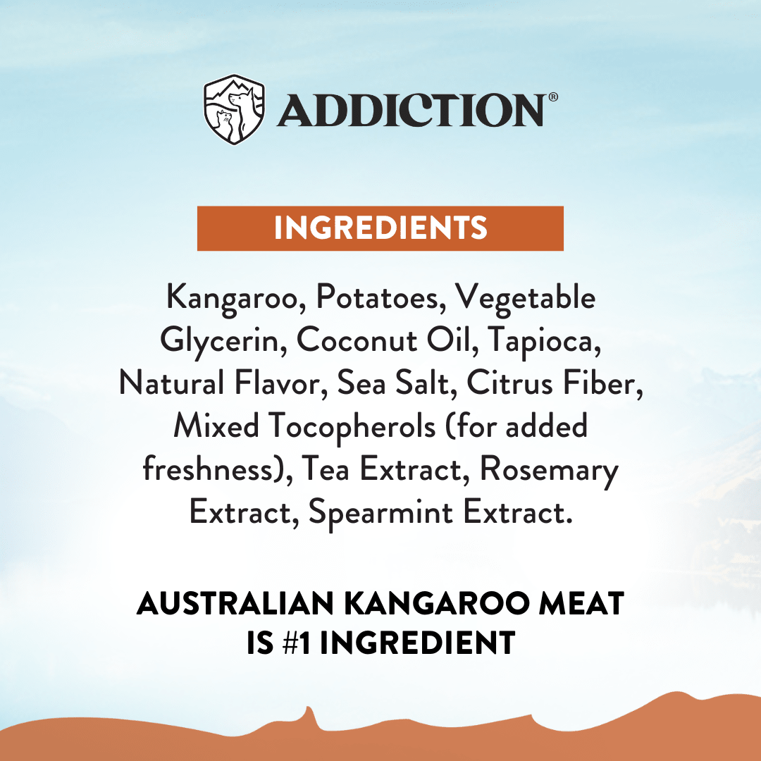 Kangaroo Meaty Bites - Hypoallergenic Dog Treats 113g - Addiction Singapore
