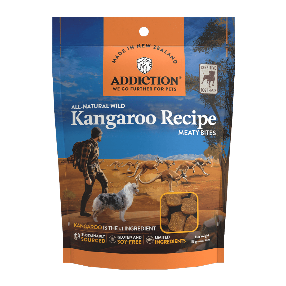 Kangaroo Meaty Bites - Hypoallergenic Dog Treats 113g - Addiction Singapore