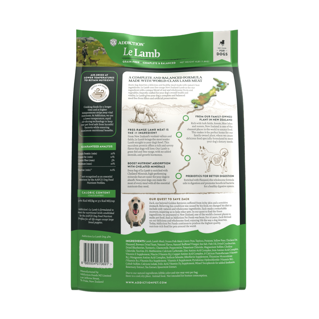 Le Lamb Dry Dog Food 1.8kg, 9kg - Addiction Singapore