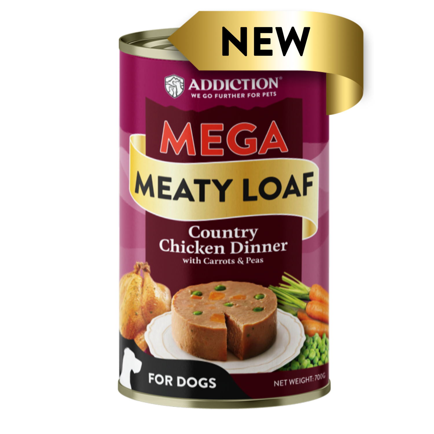 Mega Country Chicken Meaty Loaf Wet Dog Food 700g - Addiction Singapore