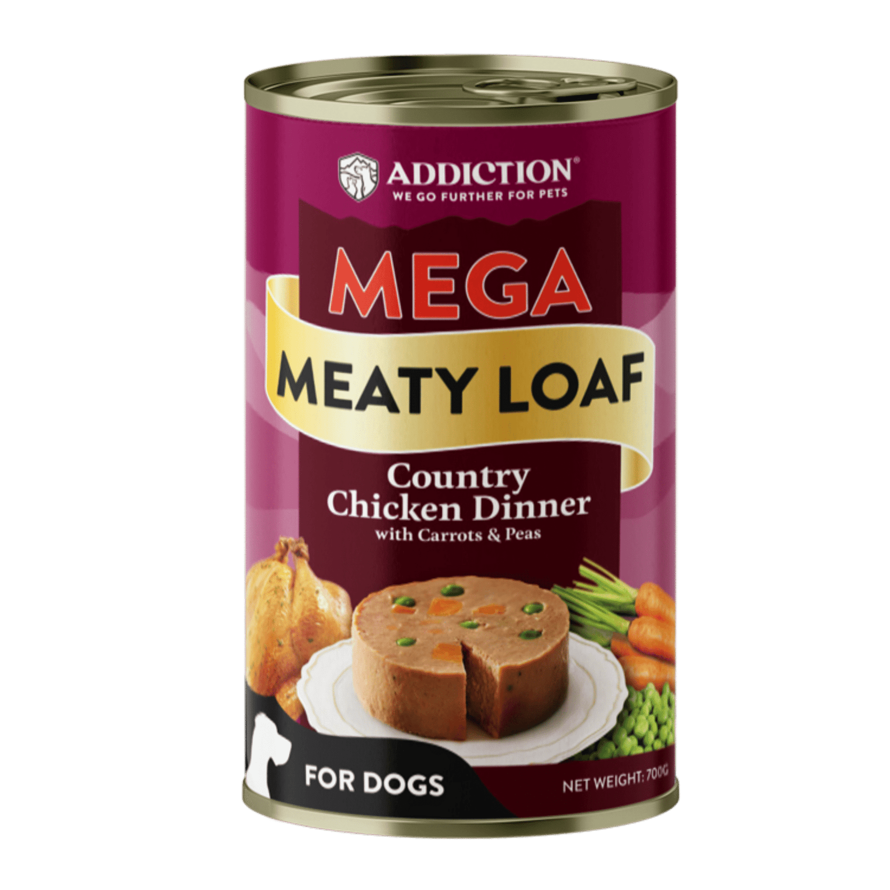 Mega Country Chicken Meaty Loaf Wet Dog Food 700g - Addiction Singapore