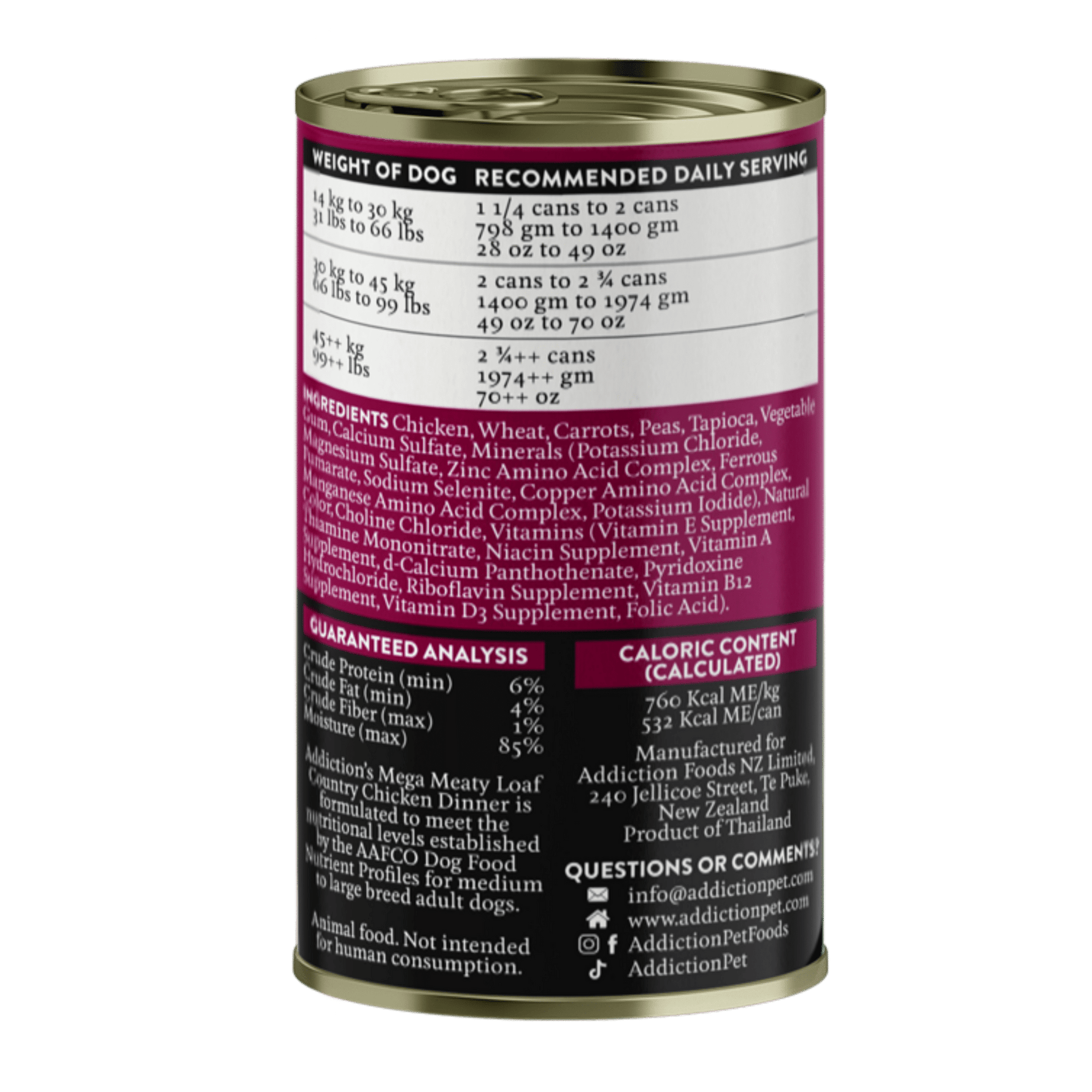Mega Country Chicken Meaty Loaf Wet Dog Food 700g - Addiction Singapore