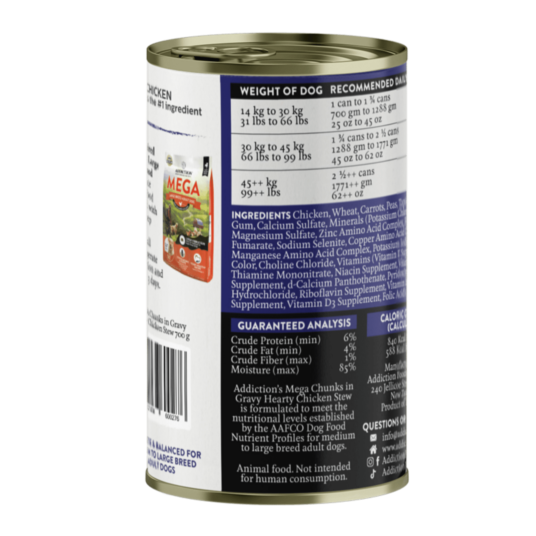 Mega Hearty Chicken Chunks in Gravy Wet Dog Food 700g - Addiction Singapore