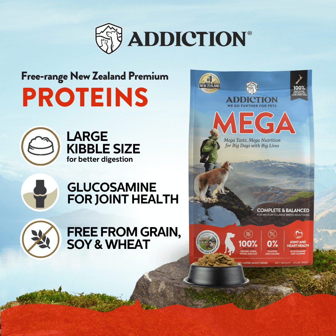 Mega Lamb & Beef Adult Dry Dog Food 20kg - Addiction Singapore