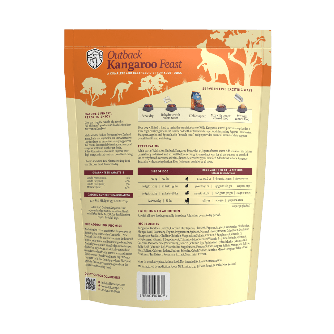 Outback Kangaroo Feast Air - Dried Dog Food 910g - Addiction Singapore