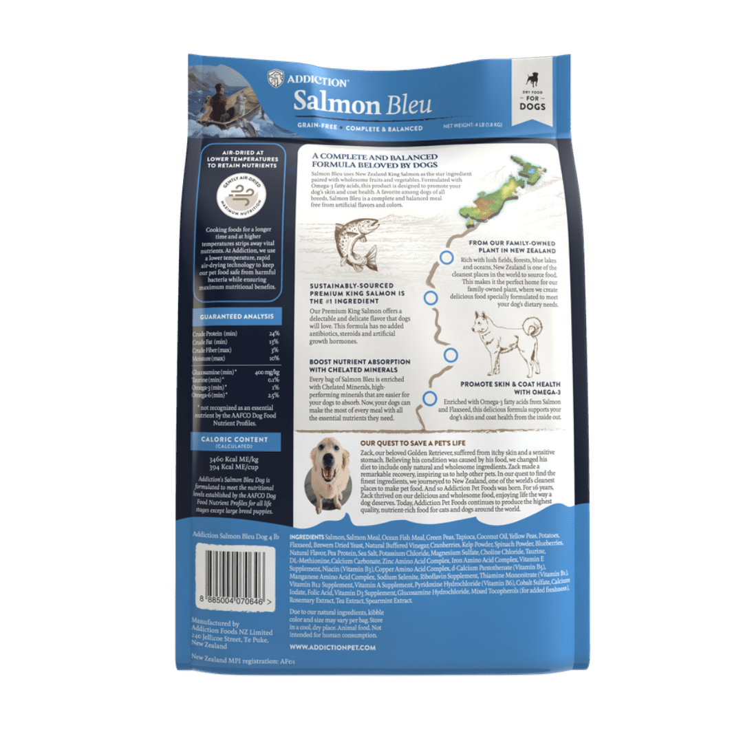 Salmon Bleu Grain-Free Dry Dog Food 1.8kg, 9kg - Addiction Singapore