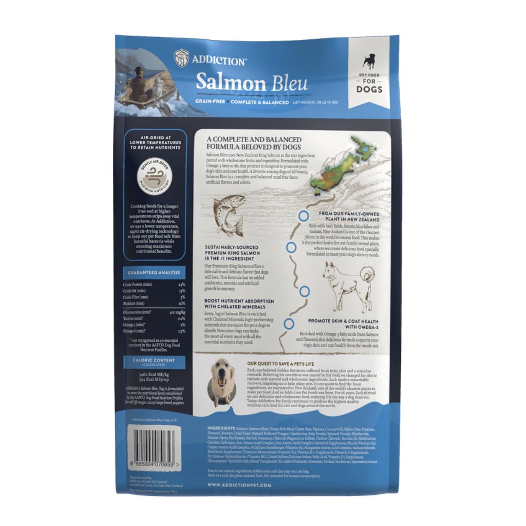 Salmon Bleu Grain-Free Dry Dog Food 1.8kg, 9kg - Addiction Singapore