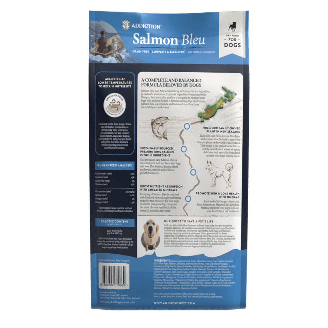 Salmon Bleu Grain-Free Dry Dog Food 1.8kg, 9kg - Addiction Singapore