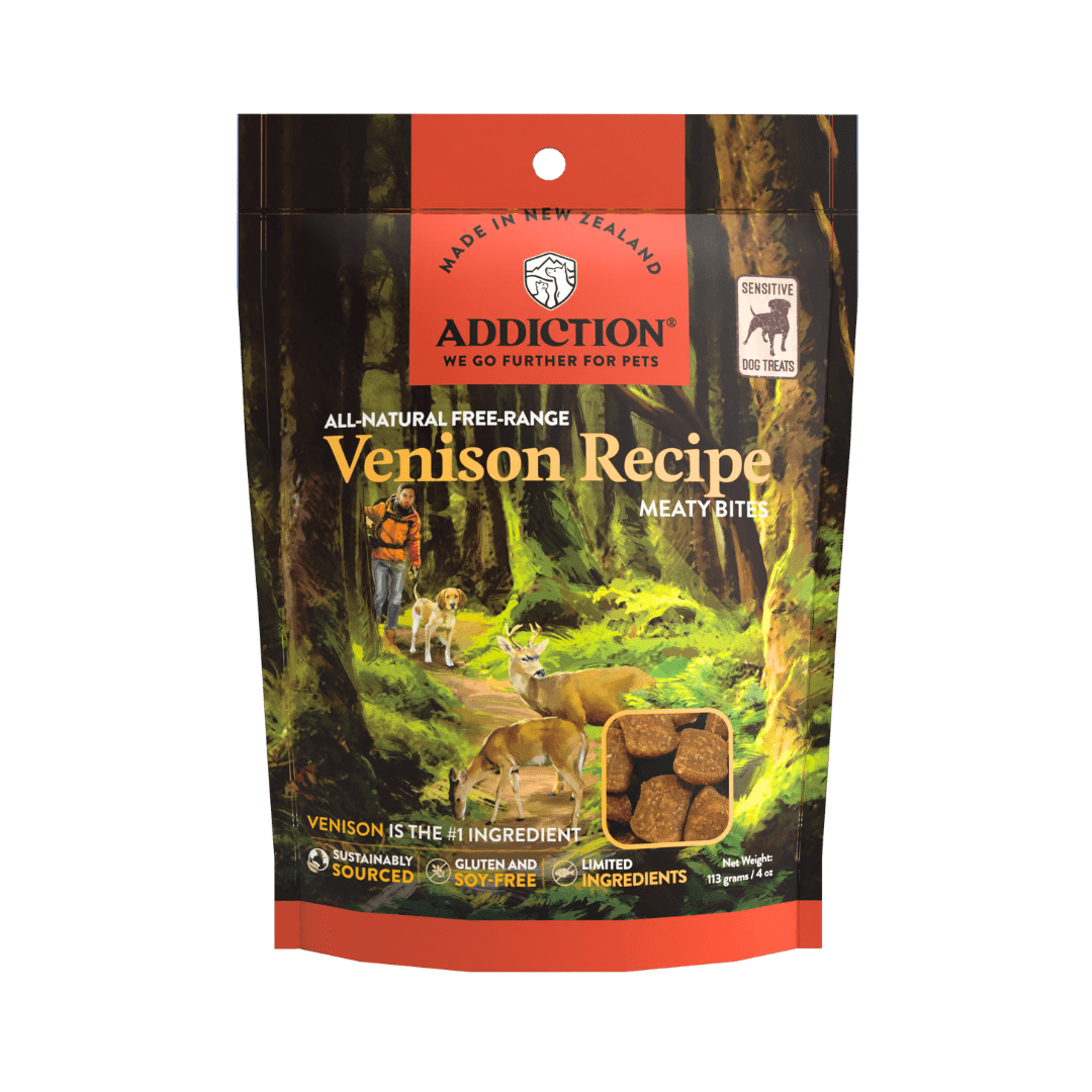 Venison Meaty Bites - Hypoallergenic Dog Treats 113g - Addiction Singapore