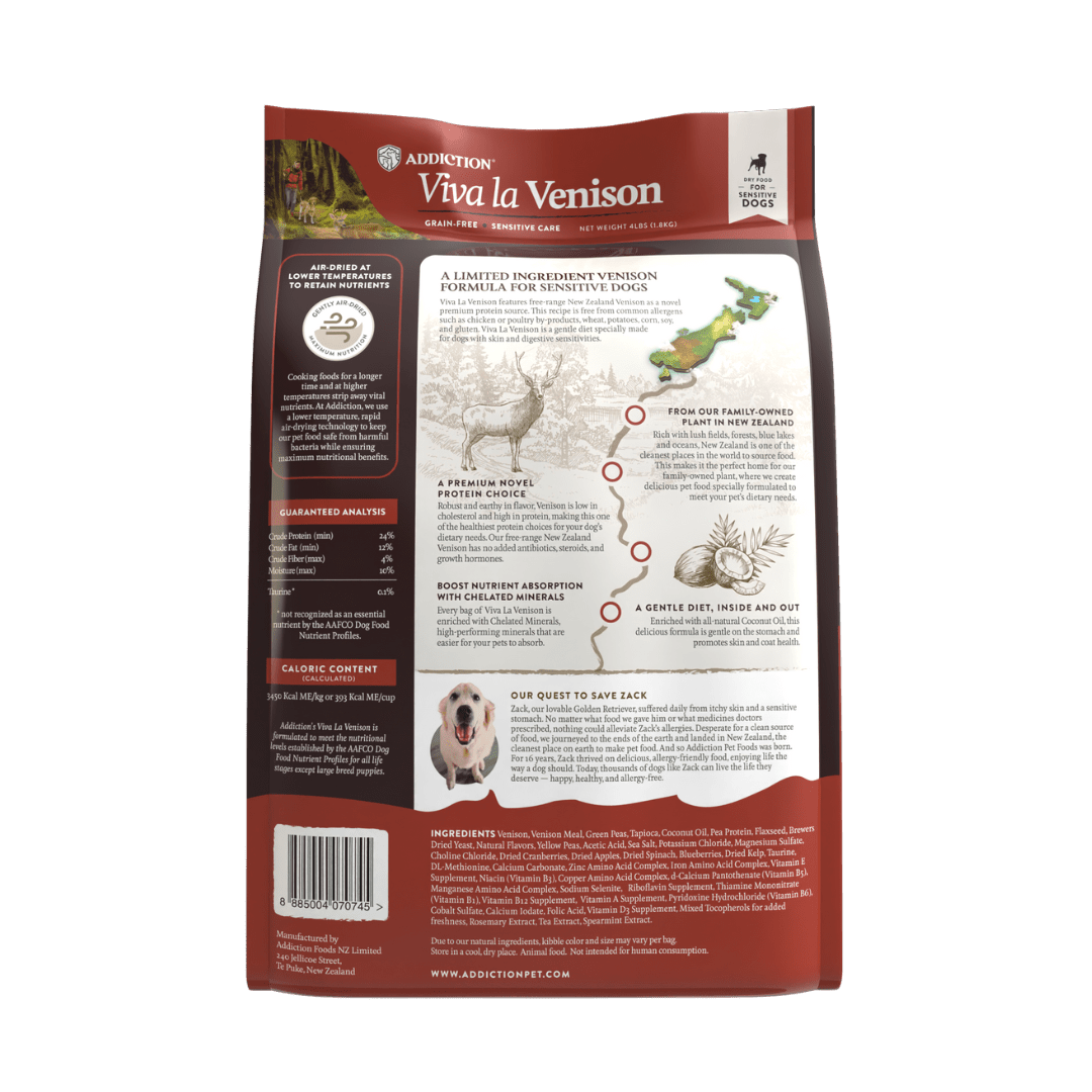 Viva La Venison Dry Dog Food 1.8kg, 9kg - Addiction Singapore