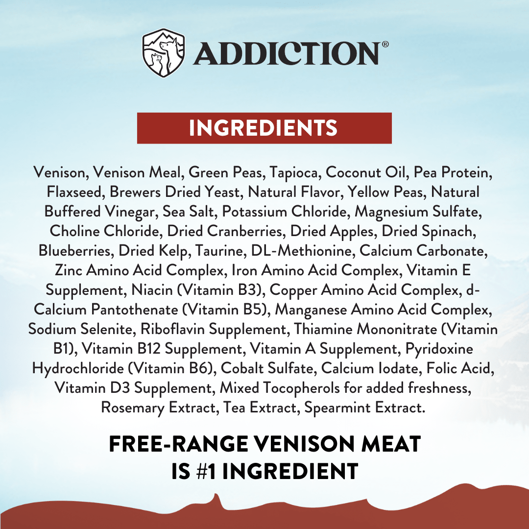 Viva La Venison Dry Dog Food 1.8kg, 9kg - Addiction Singapore