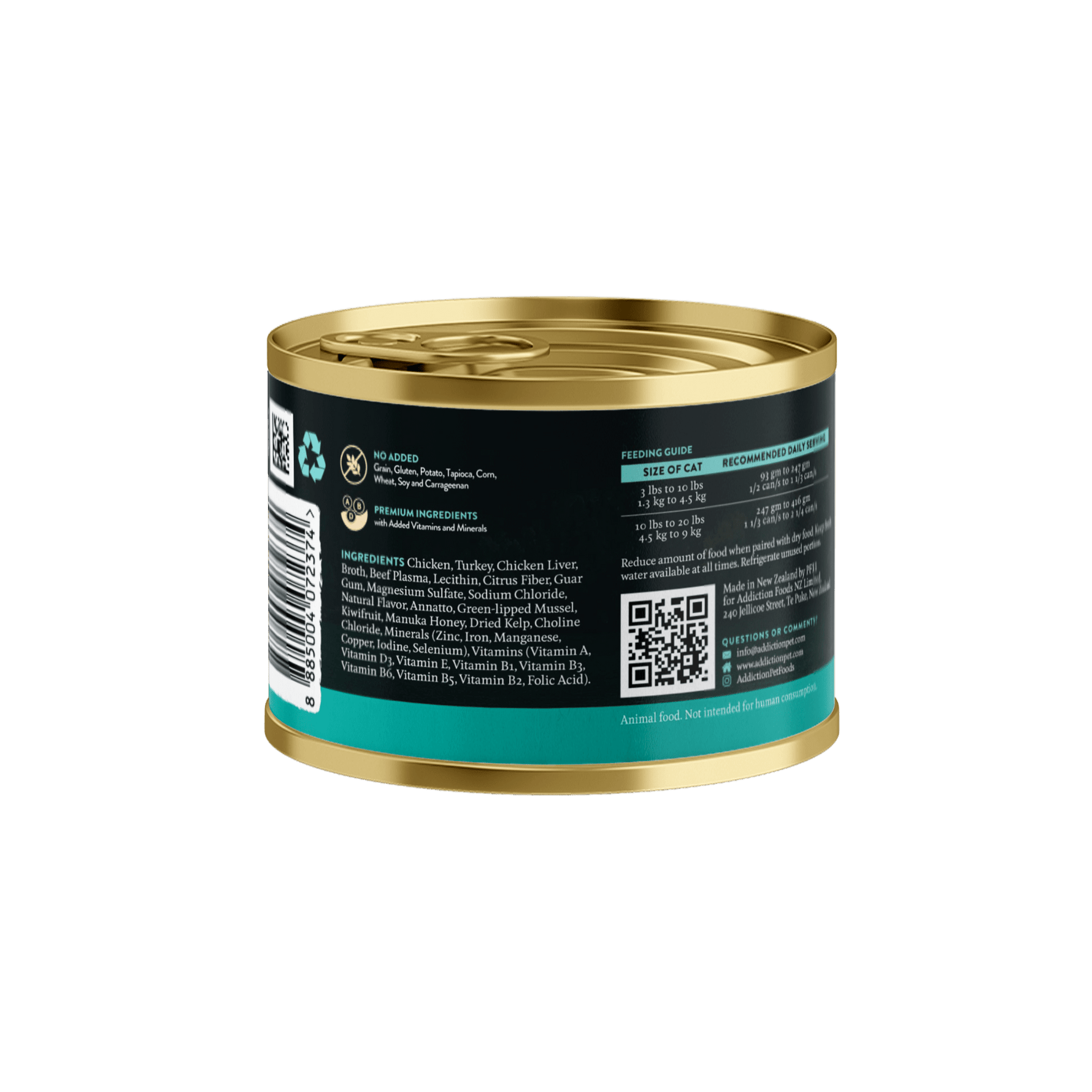 Wild Islands Bird NZ Duck, Turkey & Chicken Canned Cat Food 185g - Addiction Singapore