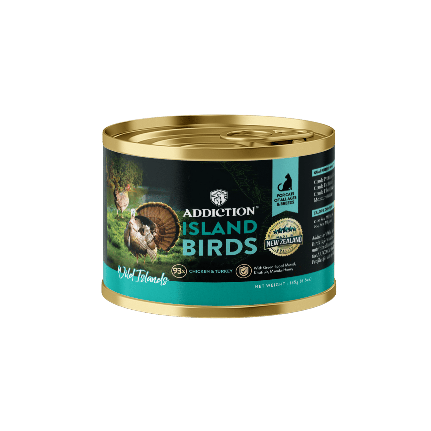 Wild Islands Bird NZ Duck, Turkey & Chicken Canned Cat Food 185g - Addiction Singapore