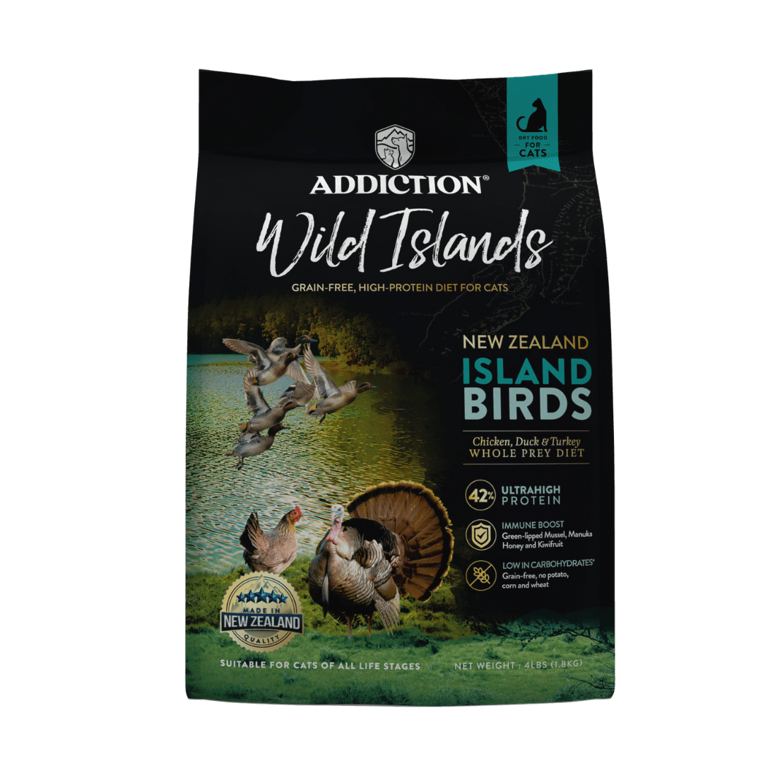 Wild Islands Bird NZ Duck, Turkey & Chicken Dry Cat Food 1.8kg, 4.5kg - Addiction Singapore