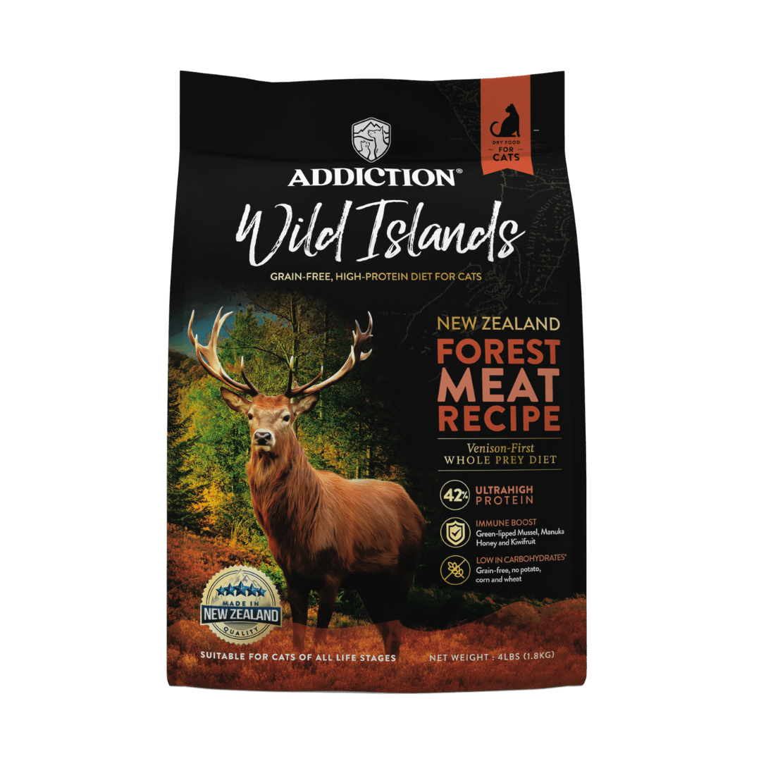 Wild Islands NZ Forest Meat Recipe Venison-First Grain-Free Dry Cat Food 1.8kg, 4.5kg - Addiction Singapore