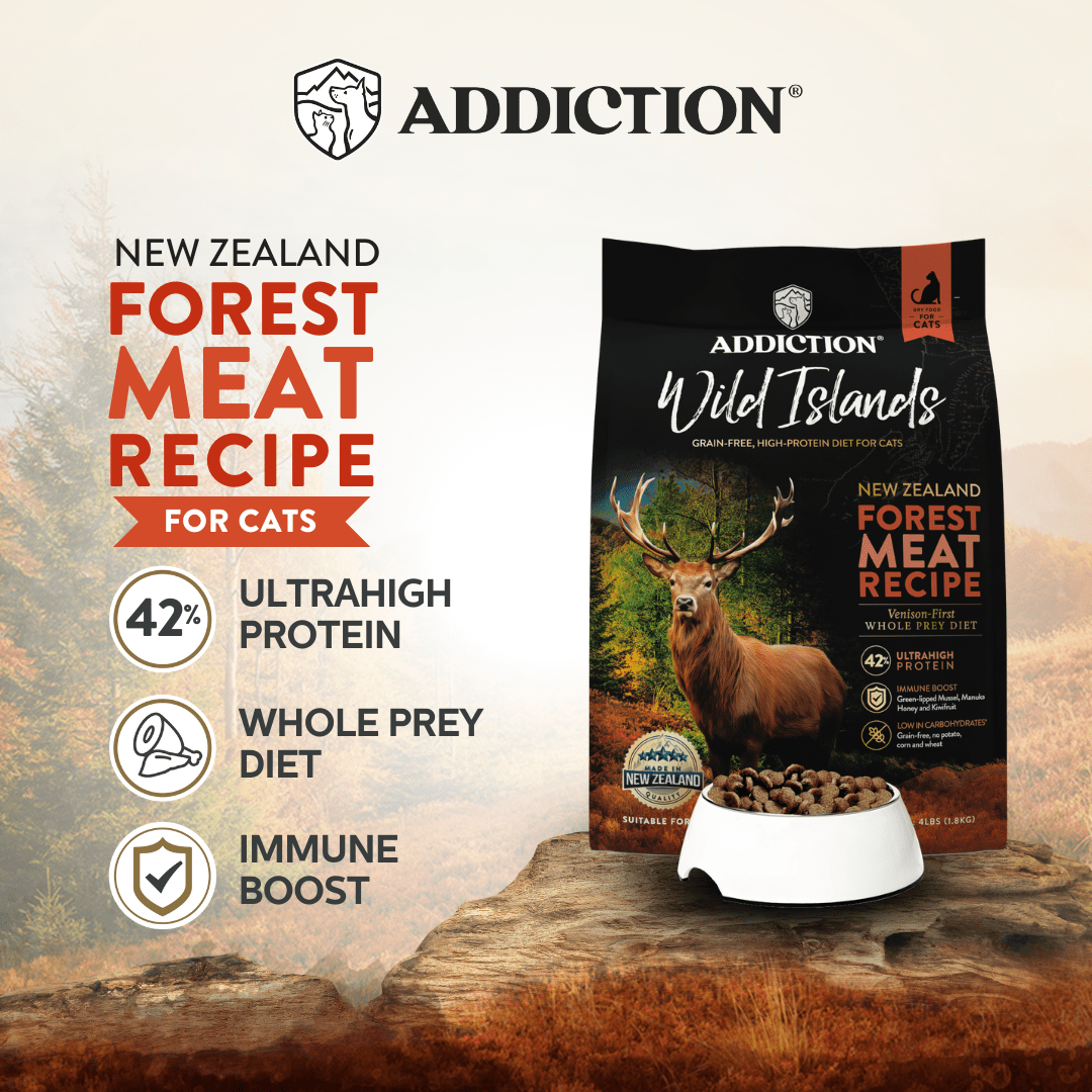Wild Islands Forest Meat Premium Venison Dry Cat Food 1.8kg, 4.5kg - Addiction Singapore