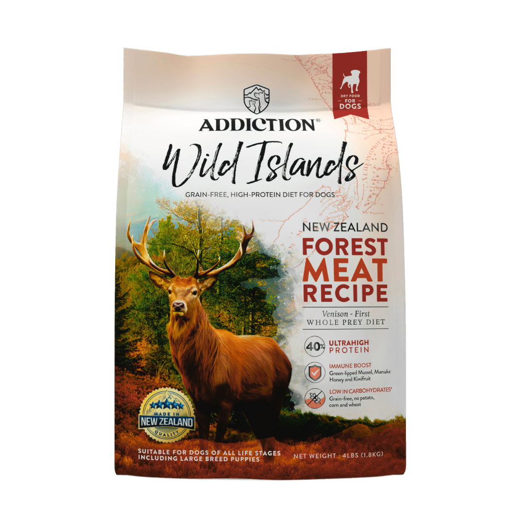 Wild Islands NZ Forest Meat Recipe Venison-First Grain-Free Dry Dog Food 1.8kg, 9kg - Addiction Singapore