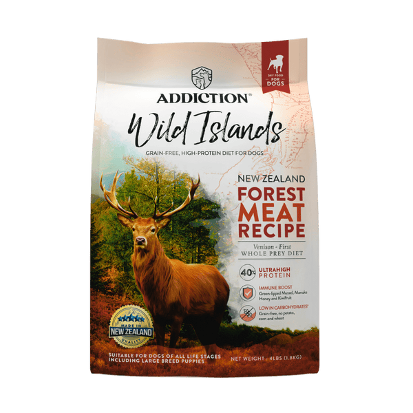 Wild Islands NZ Forest Meat Recipe Venison-First Grain-Free Dry Dog Food 1.8kg, 9kg - Addiction Singapore