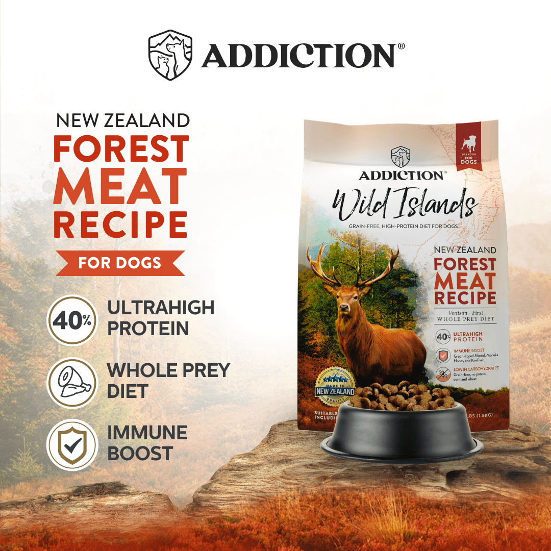 Wild Islands NZ Forest Meat Recipe Venison-First Grain-Free Dry Dog Food 1.8kg, 9kg - Addiction Singapore