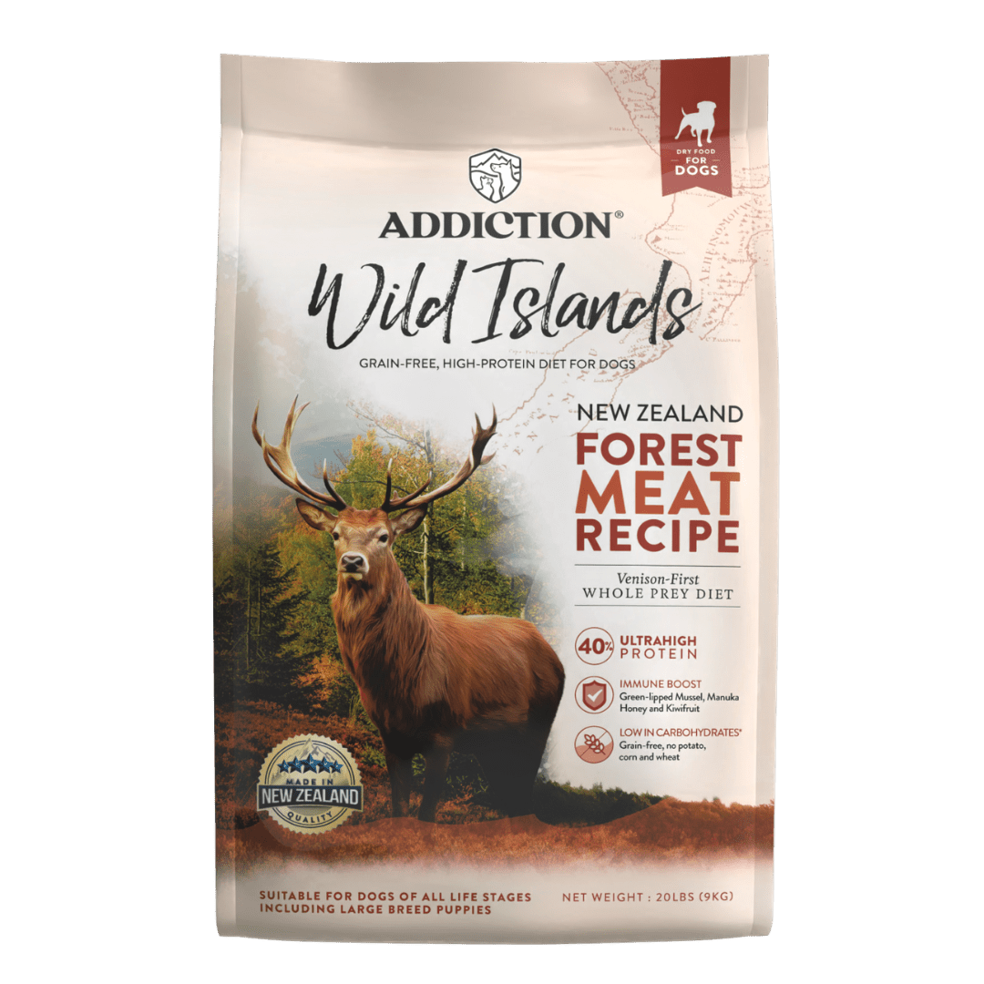 Wild Islands NZ Forest Meat Recipe Venison-First Grain-Free Dry Dog Food 1.8kg, 9kg - Addiction Singapore