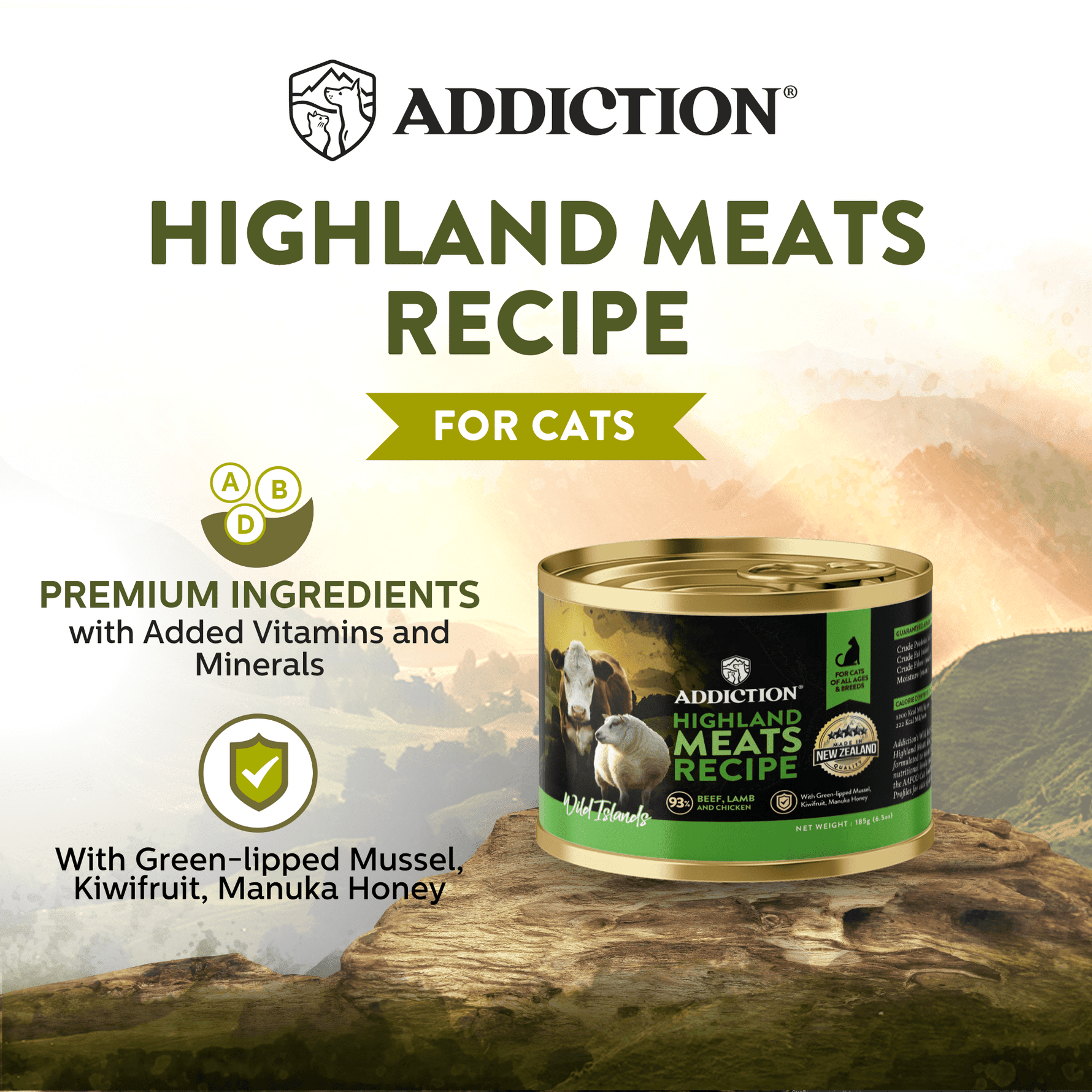 Wild Islands Highland Meats Beef & Lamb Canned Cat Food 185g - Addiction Singapore