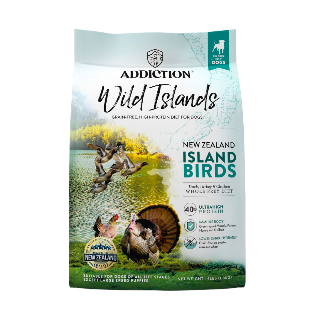 Wild Islands Island Bird NZ Duck, Turkey & Chicken Dry Dog Food 1.8kg, 9kg - Addiction Singapore