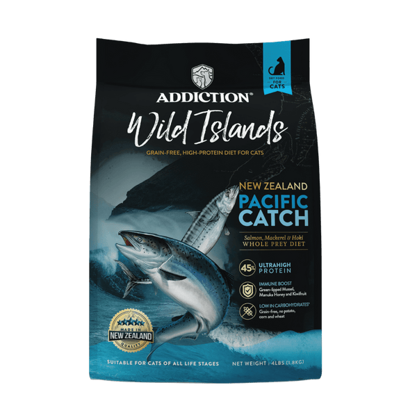 Wild Islands NZ Pacific Catch Salmon, Mackarel & Hoki Grain-Free Dry Cat Food 1.8kg, 4.5kg - Addiction Singapore