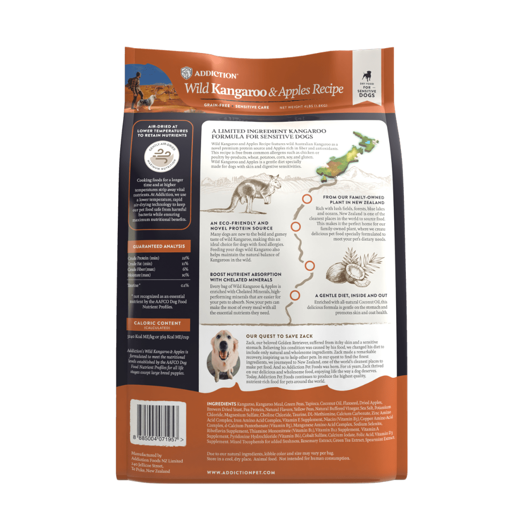 Wild Kangaroo & Apples Dry Dog Food 1.8kg, 9kg - Addiction Singapore
